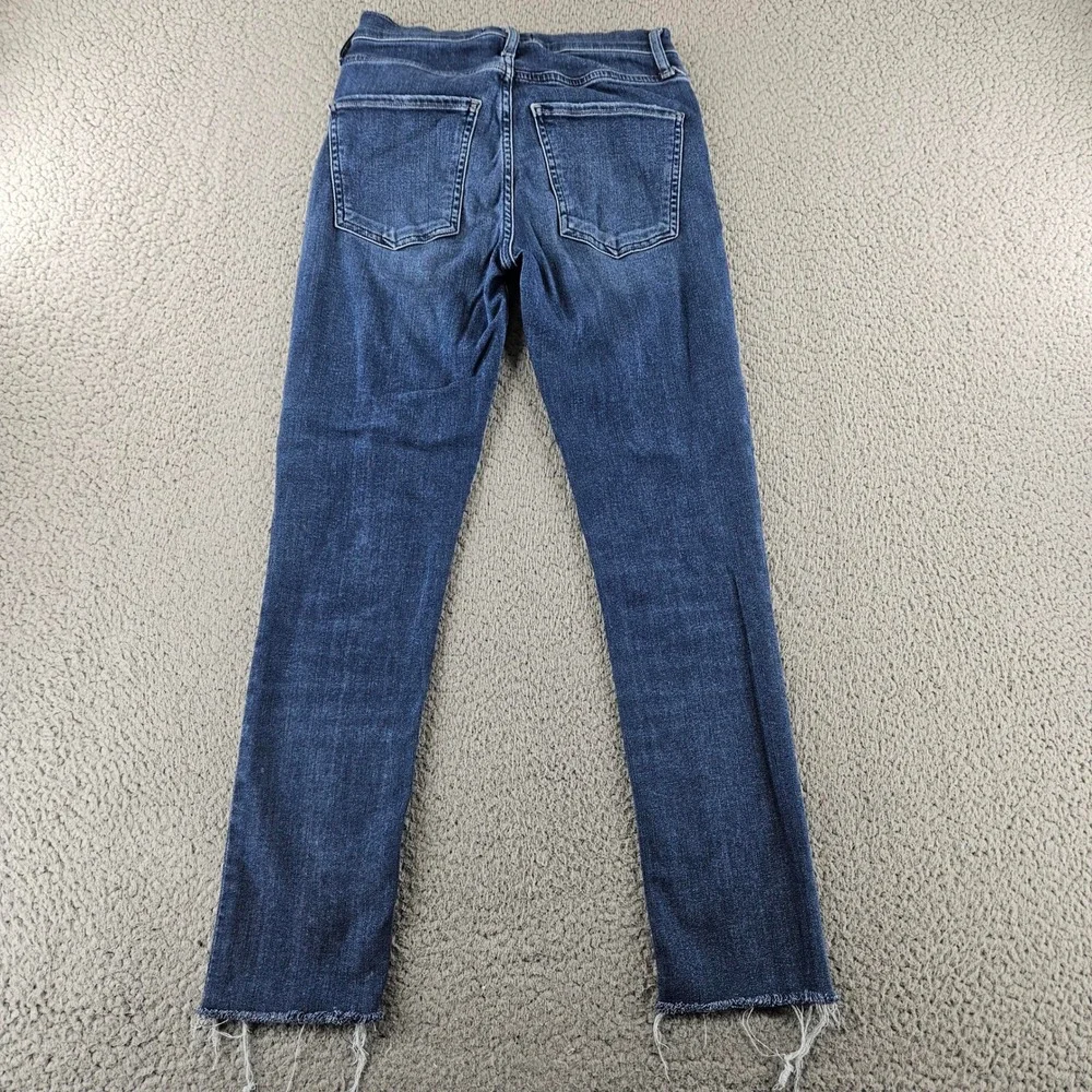 AGOLDE Sophie High Rise Skinny Jeans Womens 25‎ Dark Indigo Blue Distressed